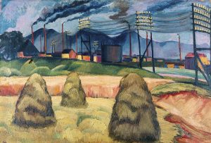 Gemälde: Hans Thuar, Zementfabrik am Beueler Bogen